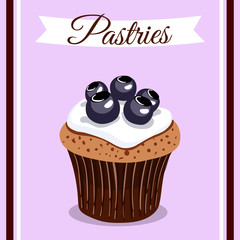Pastries Blueberry Cupcakes