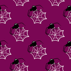 Seamless Pattern Halloween Spider