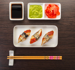 Japanese food, sushi with eel