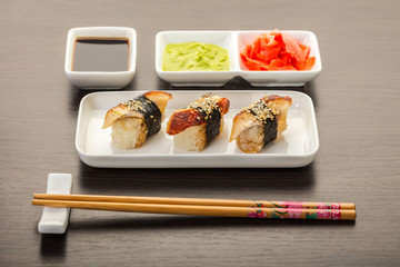 Japanese food, sushi with eel