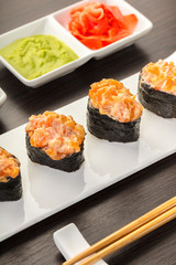 Japanese food, spicy gunkan roll