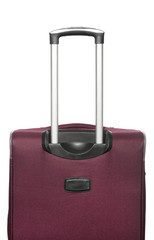 Travel suitcase with pull-out handle on a white background