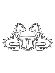 date treffen liebe paar verliebt reden tisch essen hunger warten sitzend stuhl groß comic cartoon lustig clipart wyvern lindwurm mystisch fantasy Drache