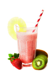 Pink strawberry smoothie