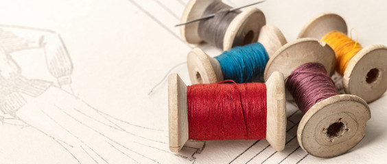 coils of colored threads