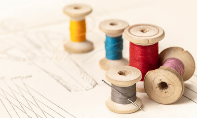 coils of colored threads