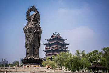 Obraz premium Satue at Guiyuan Buddhist Temple in Wuhan Hubei China