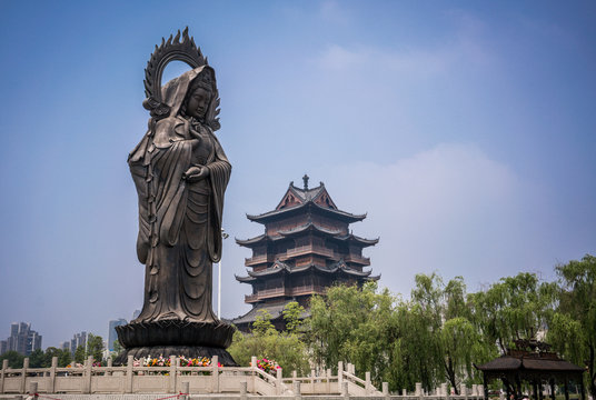 Satue At Guiyuan Buddhist Temple In Wuhan Hubei China