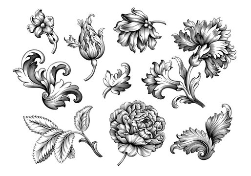 Tattoo Style Flowers HighRes Vector Graphic  Getty Images
