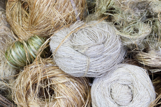 Natural Hemp Rope Braided With Fiber Texture