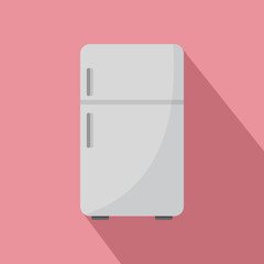 Retro fridge icon. Flat illustration of retro fridge vector icon for web design