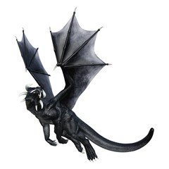 Naklejka premium 3D Rendering Fantasy Dragon on White