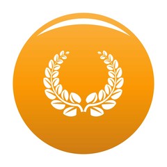 Award wreath icon. Simple illustration of award wreath vector icon for any design orange