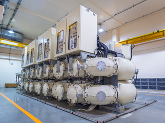 High voltage electric power Gas Insulated Switchgear (GIS) at control building