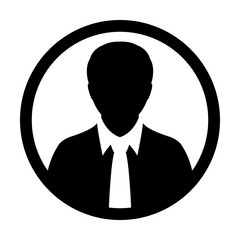 Male icon vector user person profile avatar symbol in circle flat color glyph pictogram illustration