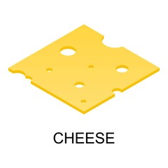 Sliced cheese icon. Isometric of sliced cheese vector icon for web design isolated on white background