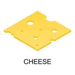 Sliced cheese icon. Isometric of sliced cheese vector icon for web design isolated on white background