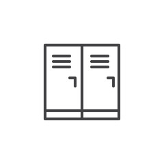 Locker room outline icon. linear style sign for mobile concept and web design. School lockers simple line vector icon. Symbol, logo illustration. Pixel perfect vector graphics
