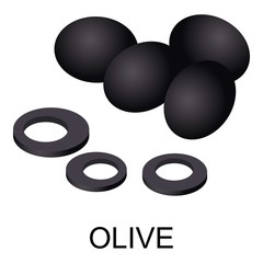 Olive icon. Isometric of olive vector icon for web design isolated on white background