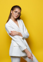 Young Woman On A Yellow Background