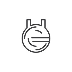 Jumping gym ball with handles outline icon. linear style sign for mobile concept and web design. fitness ball simple line vector icon. Symbol, logo illustration. Pixel perfect vector graphics