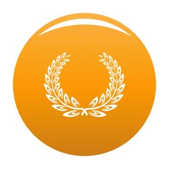 Certified wreath icon. Simple illustration of certified wreath vector icon for any design orange