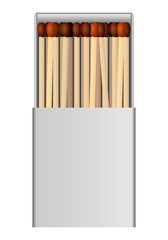 Open matchbox mockup. Realistic illustration of open matchbox vector mockup for web design isolated on white background