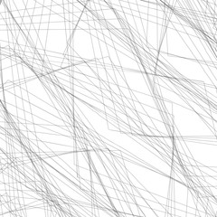 Abstract linear monochrome background. Black and white background with intersecting lines. Vector image.