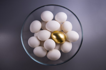 white eggs and Golden egg