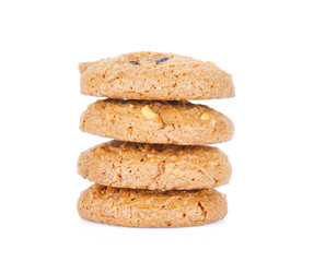 Cookies chocolate chip isolated on white background