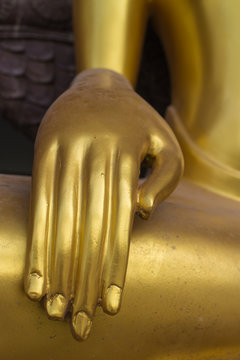 the right hand of Buddha statue