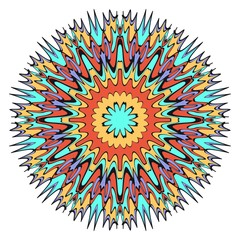 Circle pattern. Hand draw Mandala. Decorative elements. vector illustration. Anti-stress therapy pattern.