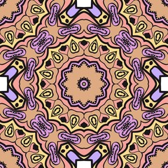 Bright color seamless art pattern. fantasy ornament. vector illustration