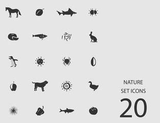 Nature set of flat icons. Vector illustration