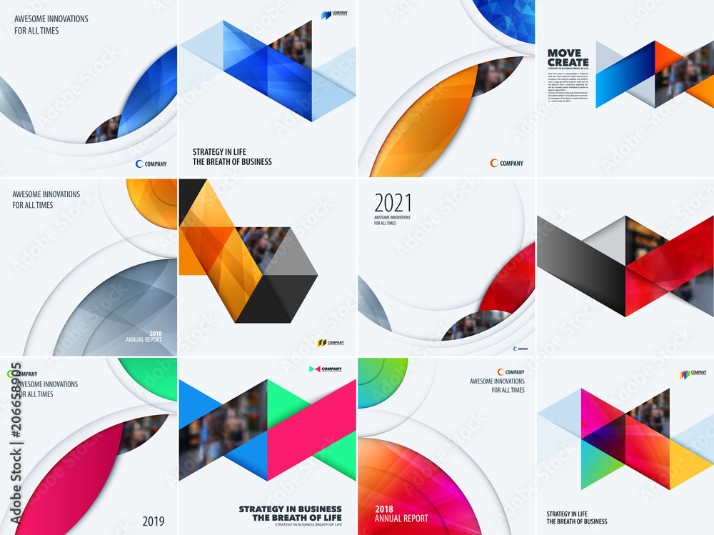 Poster abstract design of colourful vector elements for smooth background with round shapes for business br