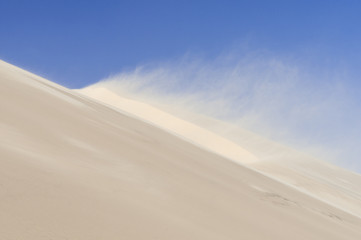 Dunes on the Skeleton Coast / Dunes in Sandstorm at Skeleton Coast, Namib Desert, Namibia, Africa.