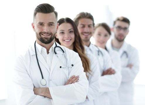 Closeup .group Of Medical Workers