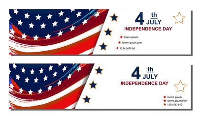 Set of Fourth of july cards. Happy Independence Day cards.
