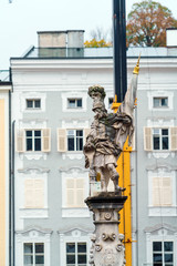 Florian fountain or Florianibrunnen (1734) on Alten Markt, Salzburg, Austria
