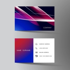 Business card design. Mix blue with purple color. Vector illustration EPS10. 