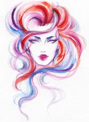 schöne Frau. Modeillustration. Aquarellmalerei © Anna Ismagilova