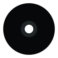 Fototapeta na wymiar A black, white and gray silhouette of a cd