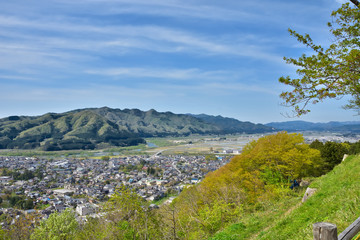 新潟　村上城址から見た村上市内の眺め