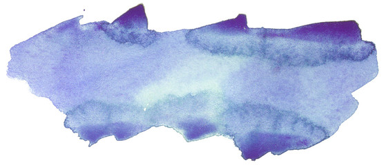 blue leaving in the violet stain of paint. with uneven edges painted by hand.