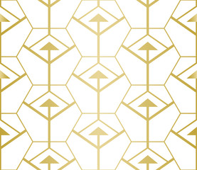 Obraz na płótnie Canvas Golden Hexagon Pattern. Vector.