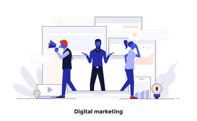 Modern Flat design Concept Illustration - Digital Marketing