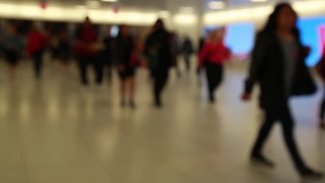 New York pendolari in metropolitana, slow motion