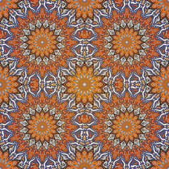 Seamless pattern mandala ornament. Vintage decorative elements. Hand drawn oriental background.