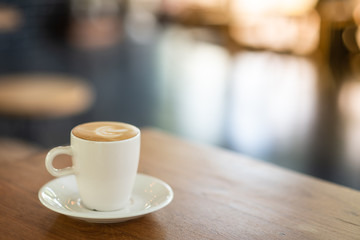 Hot latte in the morning
