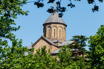 Metekhi temple or Church of Dormition of the Virgin Mary in Tbilisi, Georgia